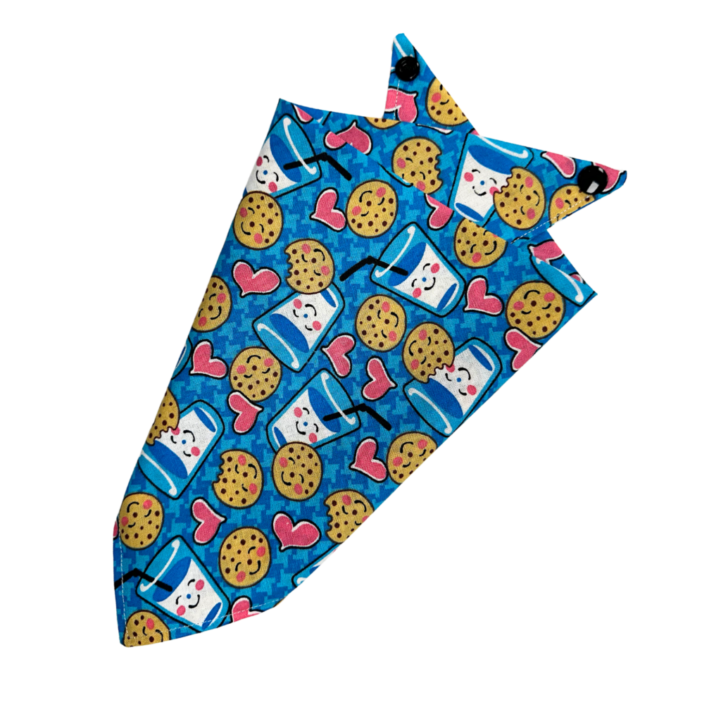 Cookie Milk Print Cotton Dog Bandana
