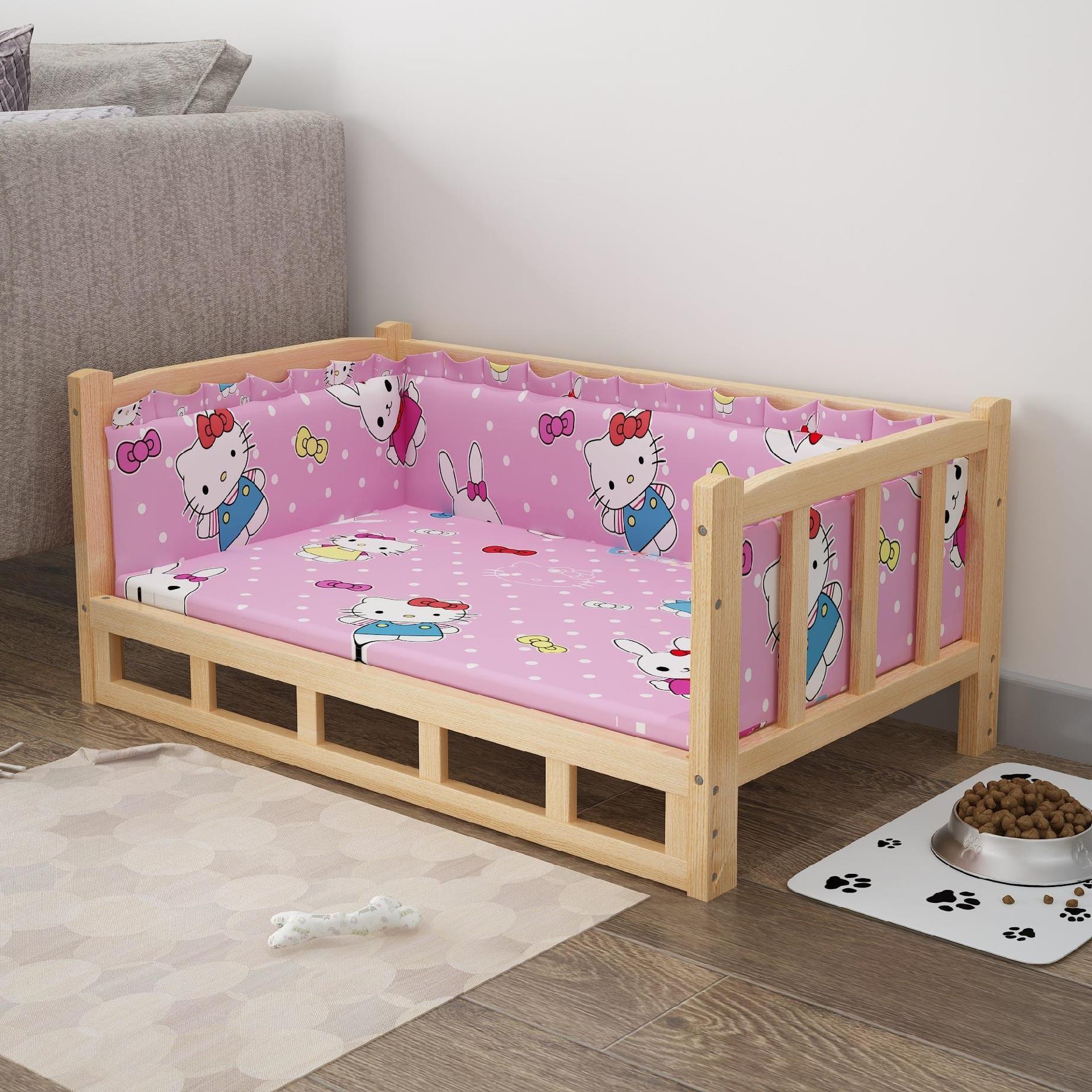 Bed Summer Wooden Wooden Bed Pet Dog Bed - Image 5