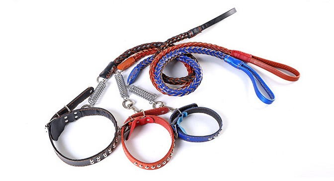Leather Traction Rope Chain Explosion-proof Punch Collar - Image 5