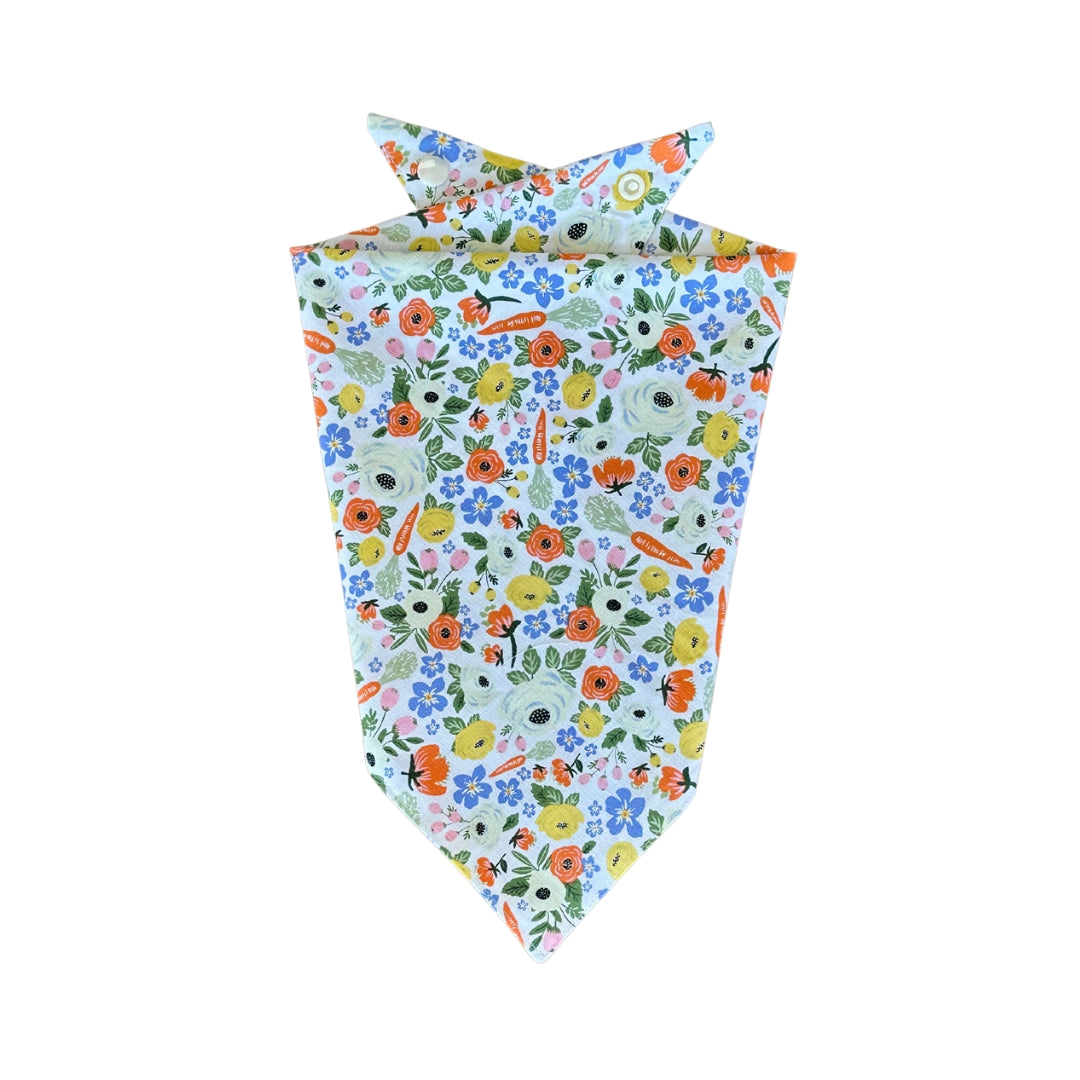 Carrot Floral Print Cotton Dog Bandana