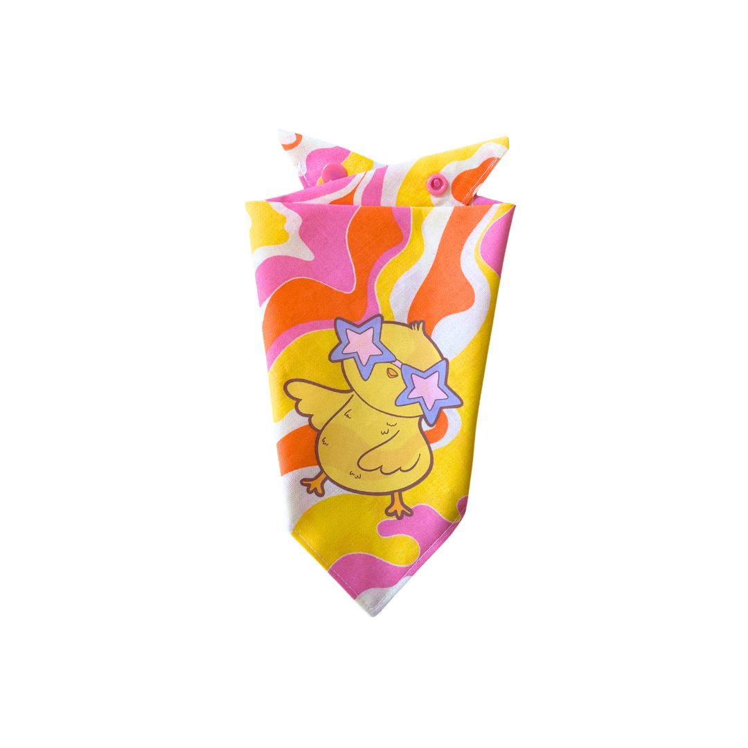 Retro Floral Print Cotton Dog Bandana