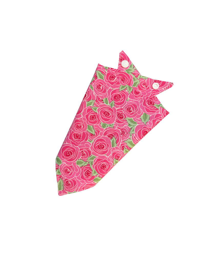 Rose Floral Print Cotton Dog Bandana