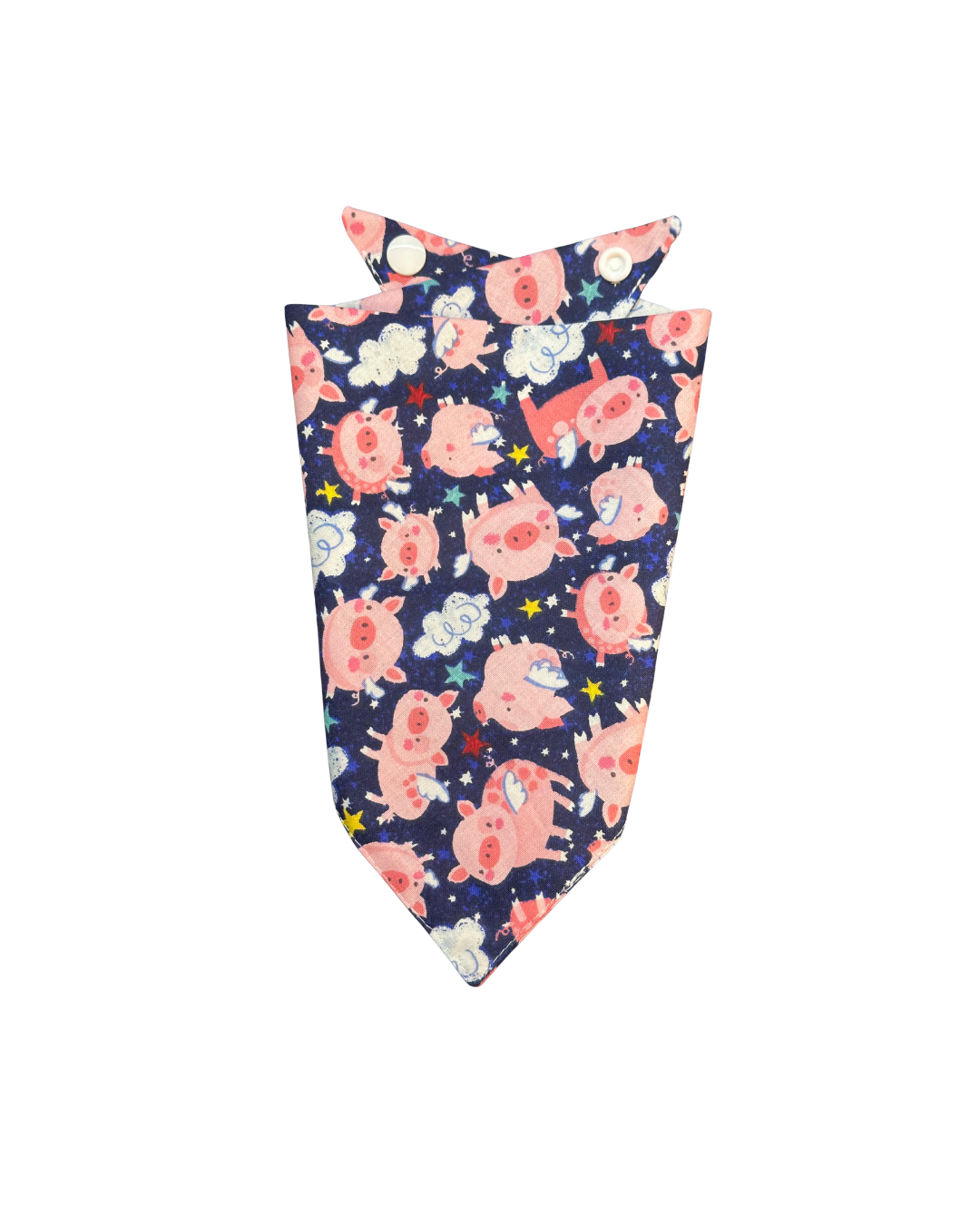 Flying Pig Print Cotton Dog Bandana