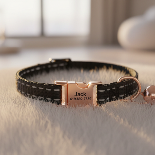 Nylon Reflective Bell Dog Collar
