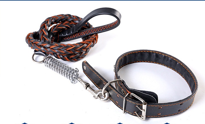 Leather Traction Rope Chain Explosion-proof Punch Collar - Image 6