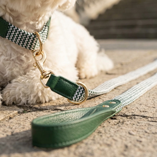 Zigzag Soft Wrap Webbing Collar and Leash Set