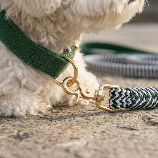 Zigzag Soft Wrap Webbing Collar and Leash Set