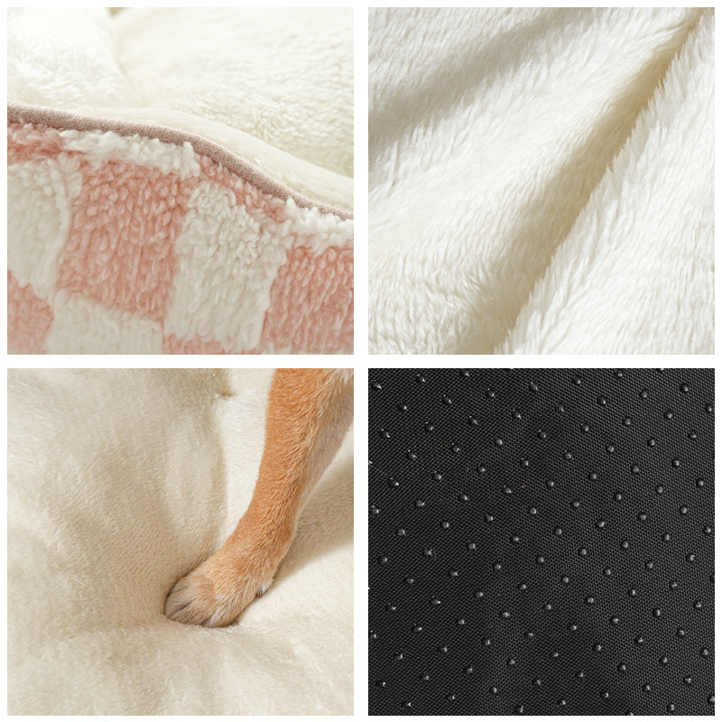 Thickened Warm Plaid PP Cotton Dog Bed - Image 6