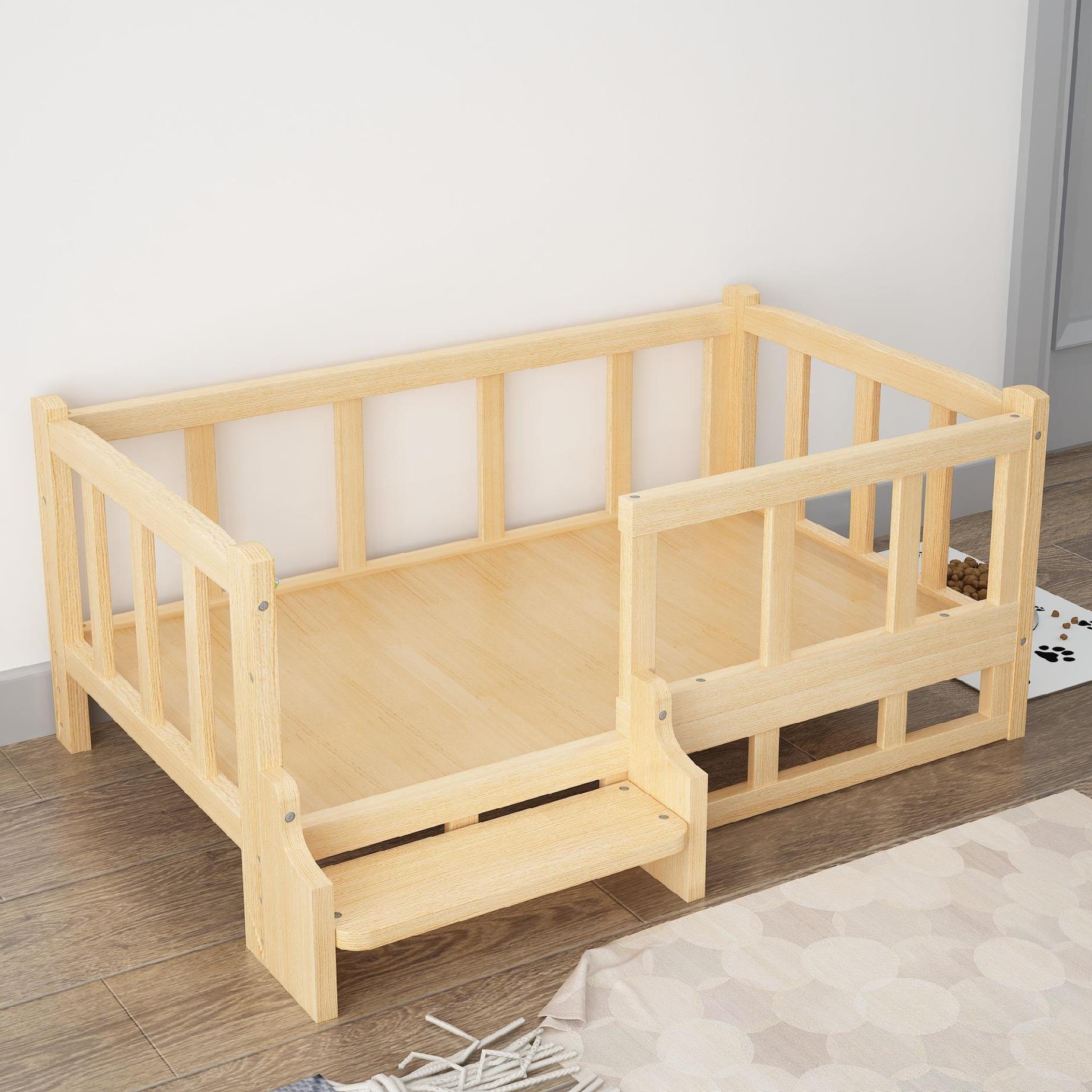 Bed Summer Wooden Wooden Bed Pet Dog Bed - Image 2