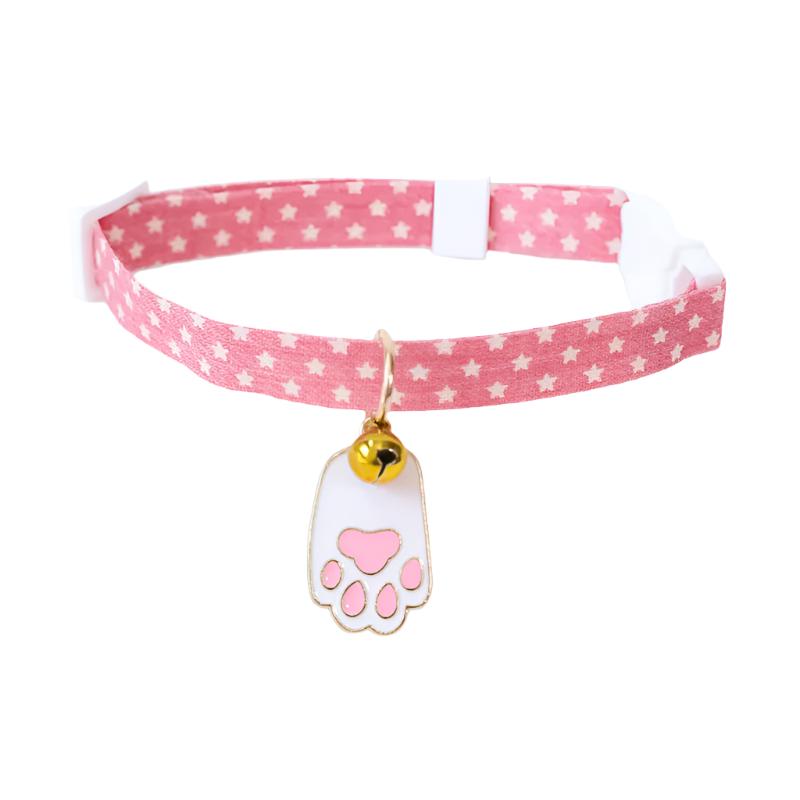 Pastel Star Pattern Dog Collar with Bell