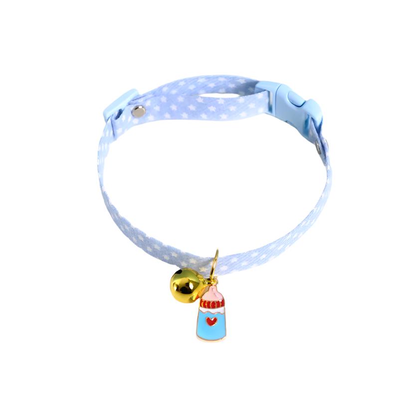 Pastel Star Pattern Dog Collar with Bell