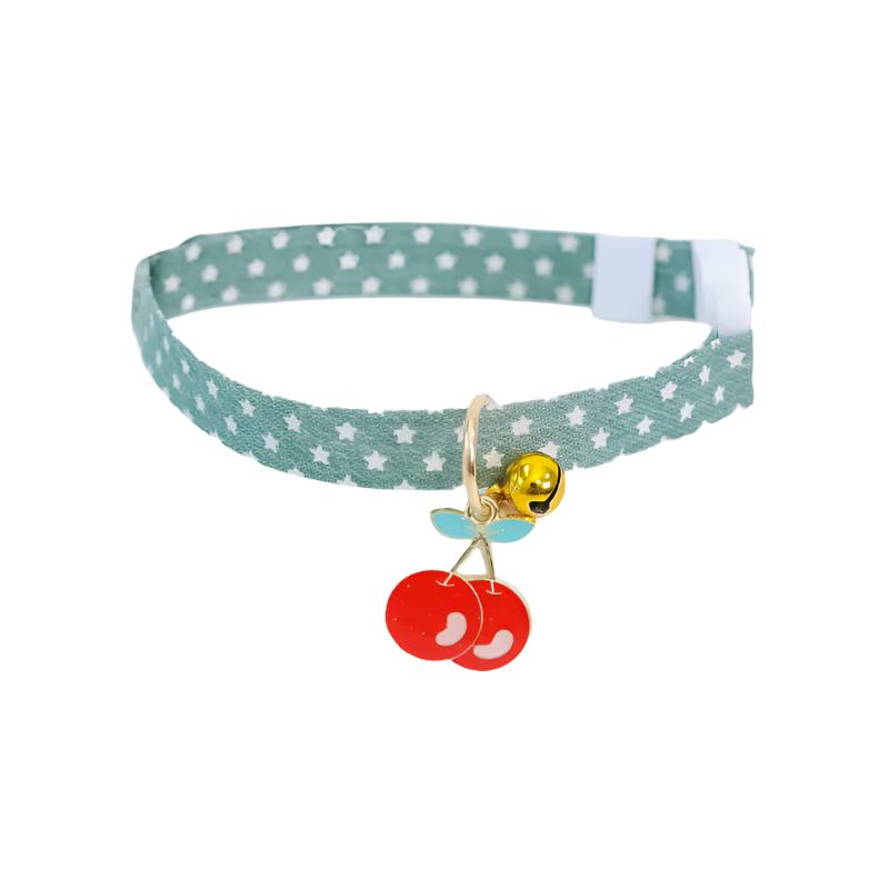 Pastel Star Pattern Dog Collar with Bell