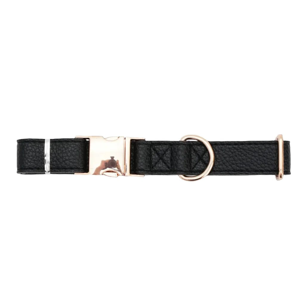 Adjustable Leather and Stainless Steel Dog Collar