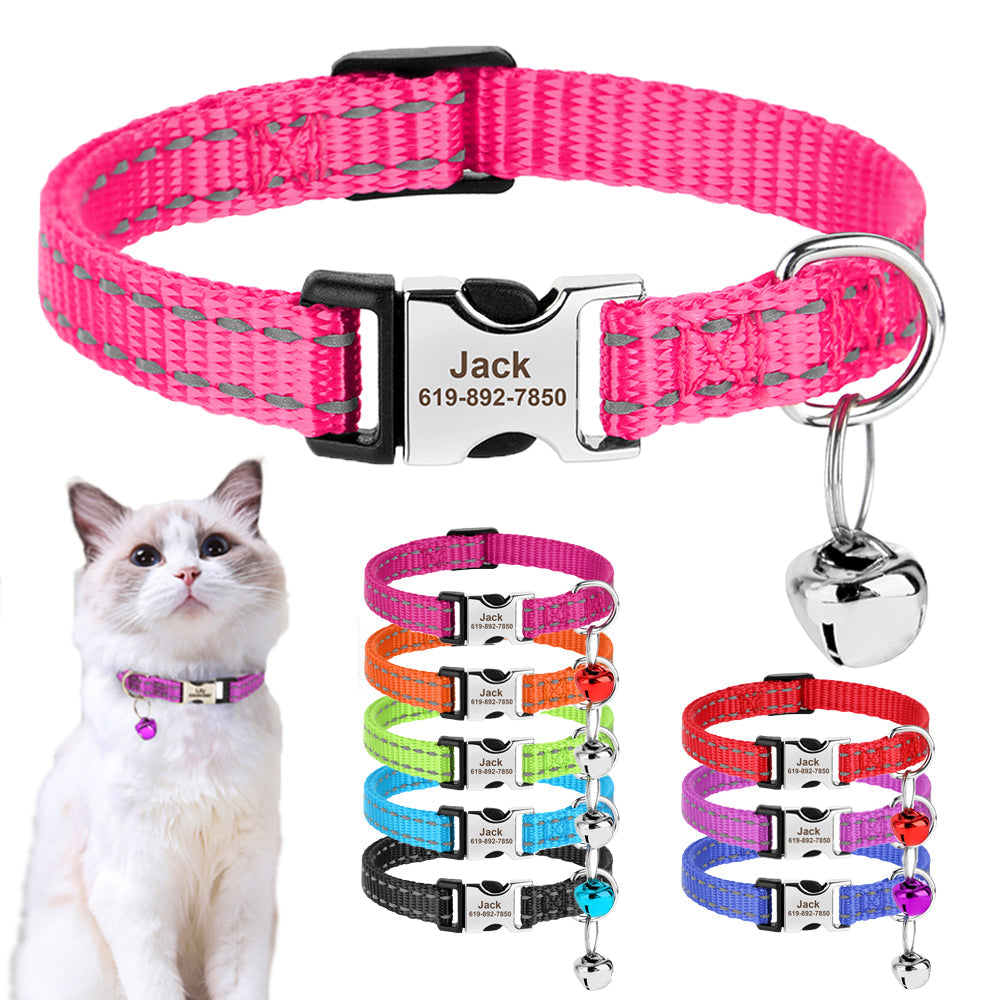 Nylon Reflective Bell Dog Collar