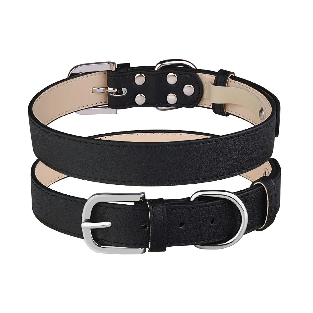 Pastel Plain PU Leather Dog Collar