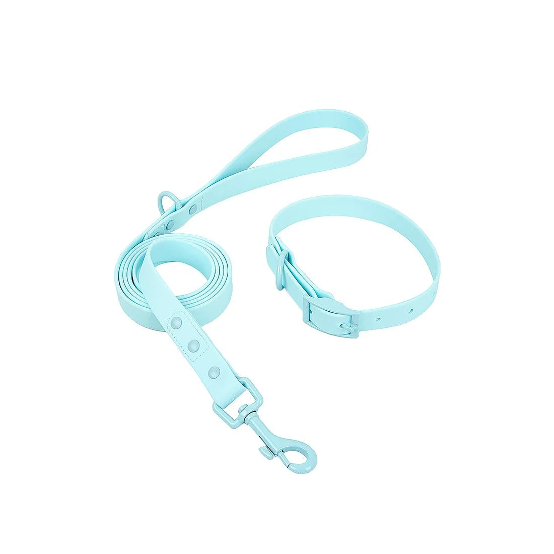 Pastel PVC Dog Collar and Leash Set