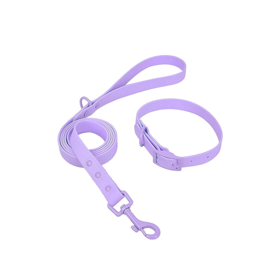 Pastel PVC Dog Collar and Leash Set