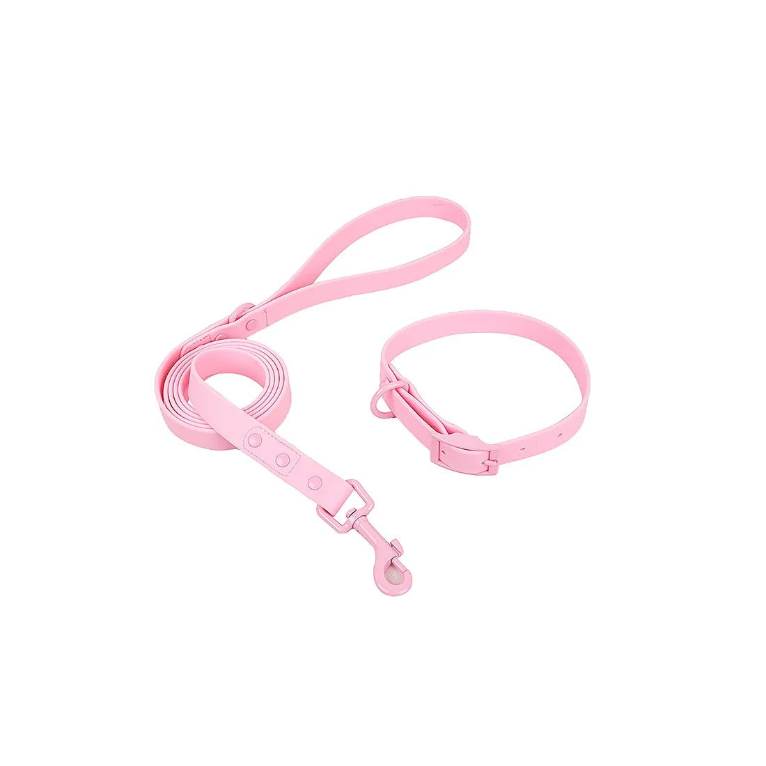 Pastel PVC Dog Collar and Leash Set