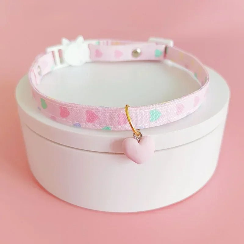 Cloud Pastel Heart Pendant Dog Collar