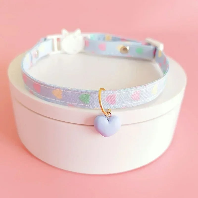 Cloud Pastel Heart Pendant Dog Collar