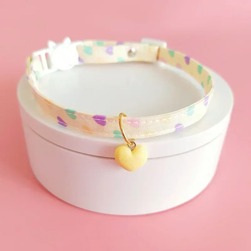 Cloud Pastel Heart Pendant Dog Collar