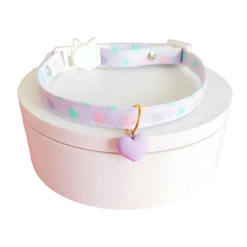 Cloud Pastel Heart Pendant Dog Collar